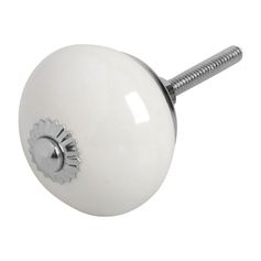 Bouton de meuble céramique blanc