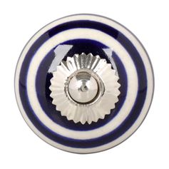 Bouton de meuble céramique bleu