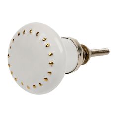 Bouton de meuble céramique grains blanc