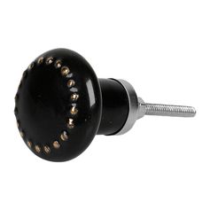 Bouton de meuble céramique grains noir