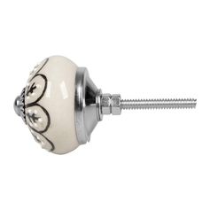 Bouton de meuble céramique noir et blanc
