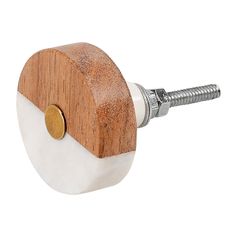 Bouton de meuble demi cercle bois et pierre