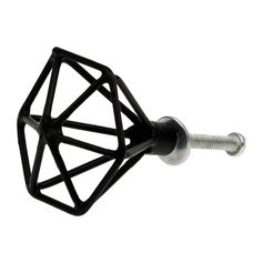 Bouton de meuble métal filaire diamant noir