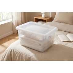 Box de rangement plastique transparent 55L