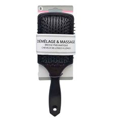 Brosse à cheveux pneumatique à picots noire 26cm