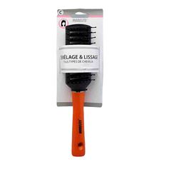 Brosse pour démêlage et lissage en plastique et bois 25.5cm