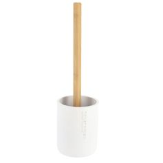 Brosse toilette polyrésine manche bambou blanc 36x10.4cm