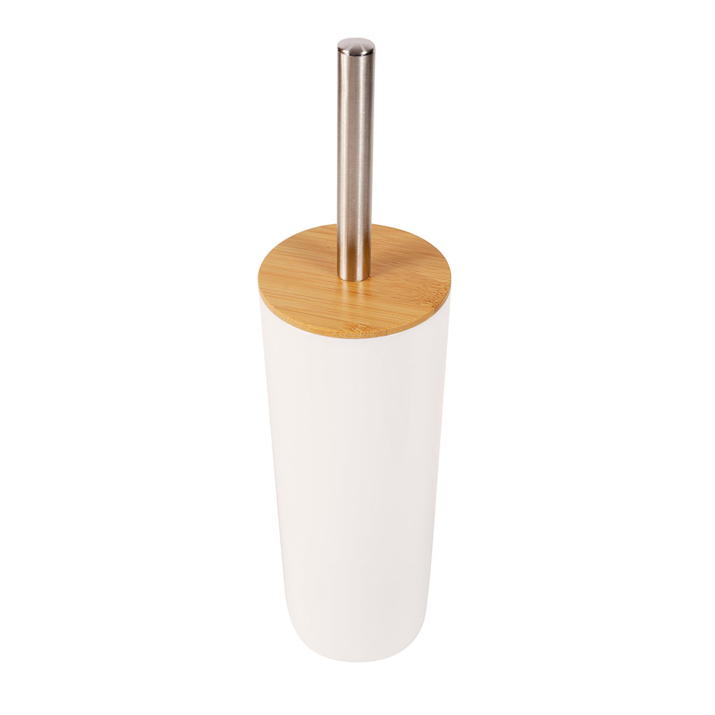 Brosse WC bambou blanc 9x37.2cm - Centrakor