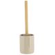 Brosse wc en polyrésine beige et bambou 10.4x36cm