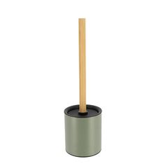 Brosse WC métal bambou kaki 10.2x37.5cm