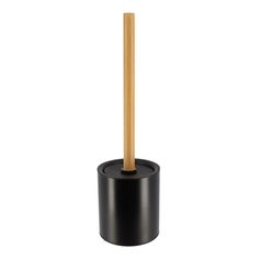 Brosse WC métal bambou noir 10.2x37.5cm