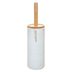 Brosse WC plastique et bambou marbre D 10.5x38cm