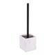 Brosse WC polyrésine pierre noir blanc 10x37x10cm