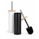 Brosse WC socle bois noire D 9.6x38cm