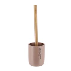 Brosse WC TIMELESS avec support cappuccino et bois clair 10.4x36cm