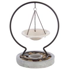 Brûle-parfum suspendu pierre H 24cm