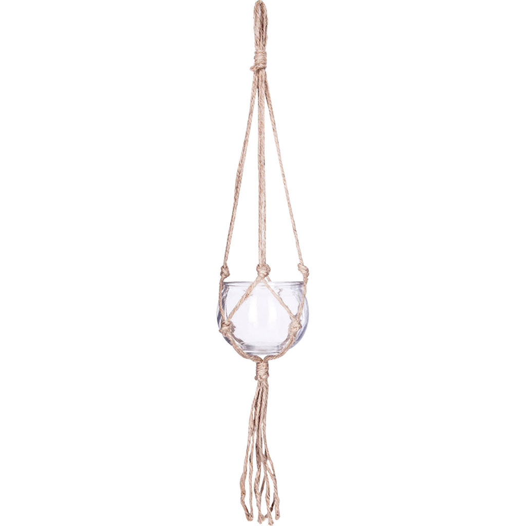 Cache-pot et corde D10x8cm