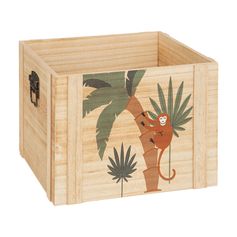 Cagette JUNGLE en bois imprimé 30x30x23cm