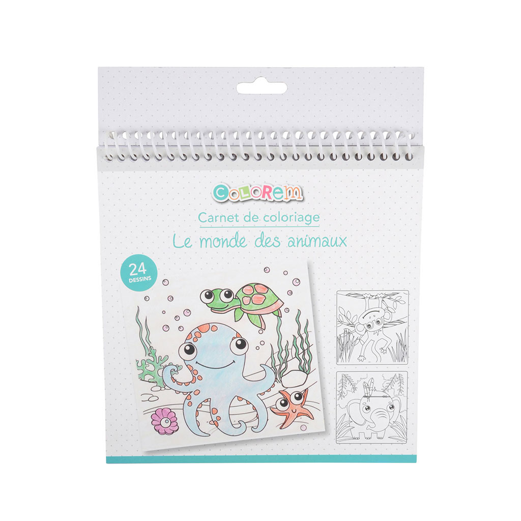 Cahier de coloriage animaux 21x21cm
