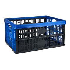 Caisse de rangement pliable bleue 32L