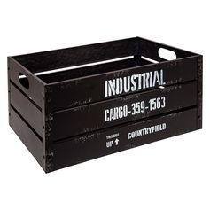 Caisse industrielle noire 50x23x30cm