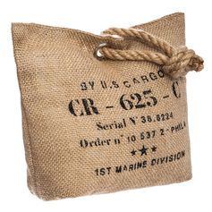 Bloque porte avec poignée jute imprimé 25x18cm