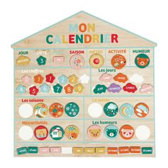 Calendrier éducatif magnets 45x40cm