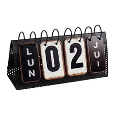 Calendrier style industriel en métal 27x14x9cm