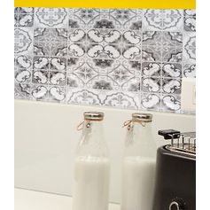 Carrelage adhésif 3D vintage noir 25x30.5cm