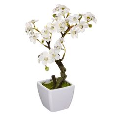 Cerisier artificiel pot blanc H26cm