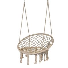 Chaise à suspendre macramé beige 82x138cm