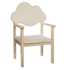 Chaise enfant bois dossier nuage 40x62cm