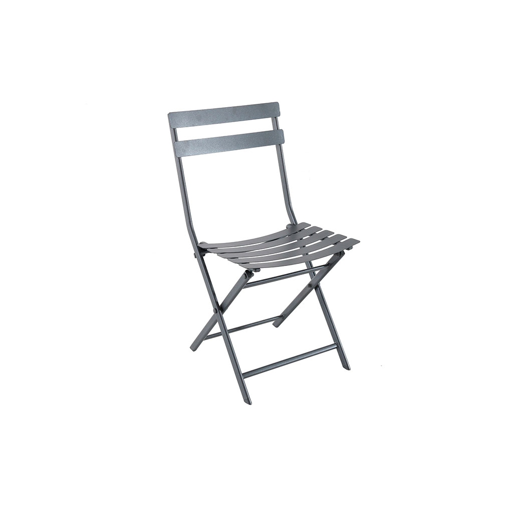 Chaise pliante GREENSBORO acier gris 51x42x81cm - HESPÉRIDE