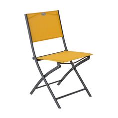 Chaise pliante MODULA acier moutarde gris 52x46x87cm - HESPÉRIDE
