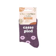 Chaussettes à paillettes casse pied violet 36-42
