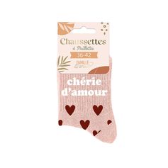 Chaussettes à paillettes chérie d'amour rose 36-42