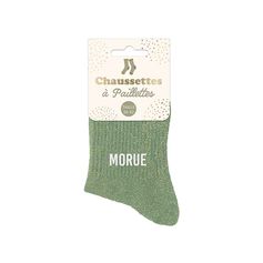 Chaussettes à paillettes morue vert 36-42