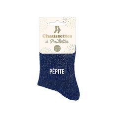 Chaussettes à paillettes pépite bleu 36-42