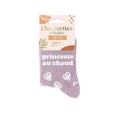 Chaussettes à paillettes princesse au chaud violet 36-42