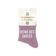 Chaussettes à paillettes reine des garces violet 36-42