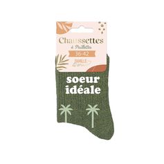 Chaussettes à paillettes sœur idéale verte 36-42