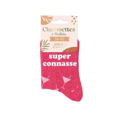 Chaussettes à paillettes super connasse rose 36-42
