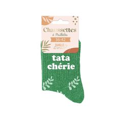 Chaussettes à paillettes tata chérie verte 36-42