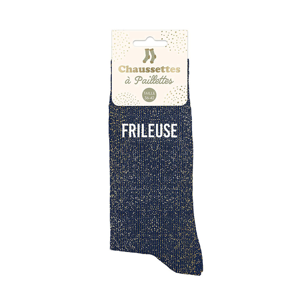 Chaussettes à Paillettes Bleues « Meilleure Marraine » - Taille Unique En Polyester