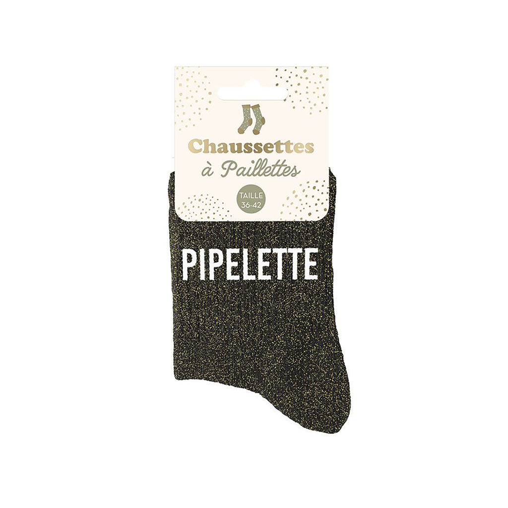 Chaussettes à Paillettes 'Mon Cœur' - Taille Unique 36-42 - Coton, Polyester, Fil Métallique - Message Brillant