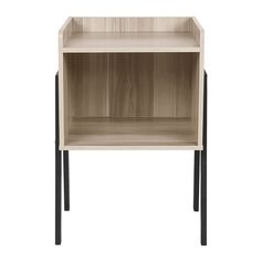 Chevet cubique en métal et bois H 52cm