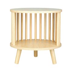 Chevet rond bois naturel H 40cm