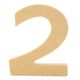 Chiffre 2 en bois H 5cm