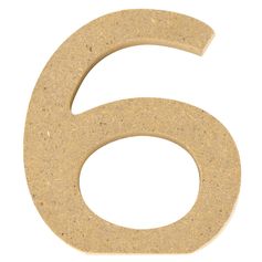 Chiffre 6 en bois H 5cm