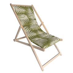 Chilienne amovible FOUGERE matelassée motif feuilles vert 56x127x3.5cm